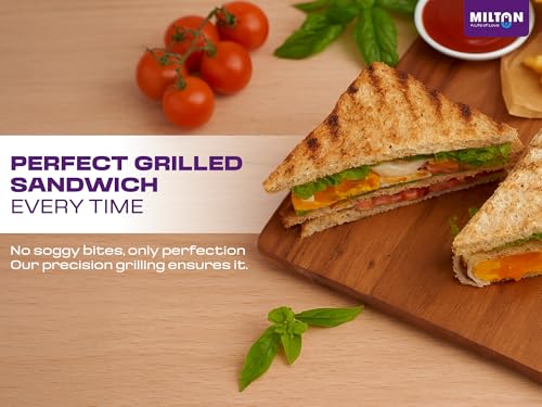 Milton Royal Express 800W Griller Sandwich Maker & Toaster | Auto Cut Off | Non-Stick Fixed Grill Plates | Easy Clean | Power Indicators | 1 year Manufacturer Warranty - Black - Image 7