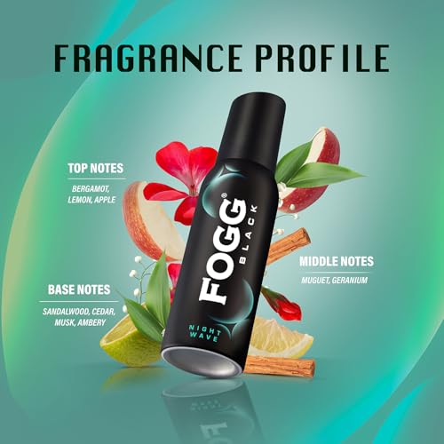 Fogg Black Night Wave |No Gas| Long Lasting Perfume Deodorant Spray for Men & Women-120 ML - Image 4
