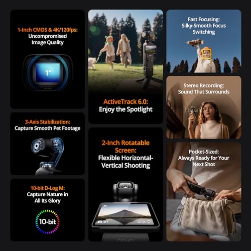 DJI Osmo Pocket 3, Vlogging Camera with 1'' CMOS & 4K/120fps Video, 3-Axis Stabilization, Fast Focusing, Face/Object Tracking, 2" Rotatable Touchscreen, Small Video Camera for Photography, YouTube - Image 6