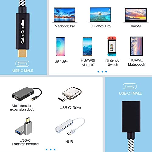 USB C Extension Cable Gen 2/10Gbps 3.3FT, USB 3.1 Type C Male to Female Extension Cable, Support 4K Video Audio Transfer Compatible with Macbook Pro, Samsung Galaxy S23 ultra S22 S22 Ultra S10 Note 8 - Image 7