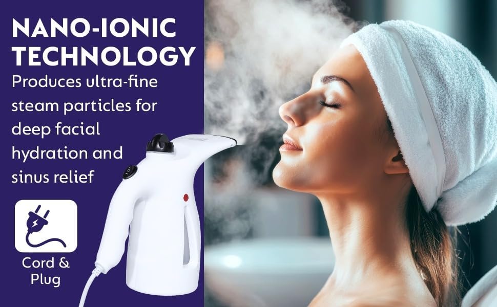 Steamer For Cold And Cough | Nano-Cure Facial Iconic Cleanser with Nano-Ionic Technology, Steam breath machine for Adults/Kids, Men/Women Beauty - Image 5