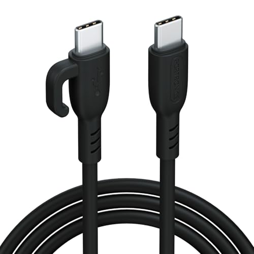 Portronics 60W Konnect Core 3 Type C to Type C Fast Charging Cable Cable for Smartphones,Tablets,Laptops & Other Type C Devices,In Built Cable Management Hook,Fast Data Sync,Strong PVC Material(Black)
