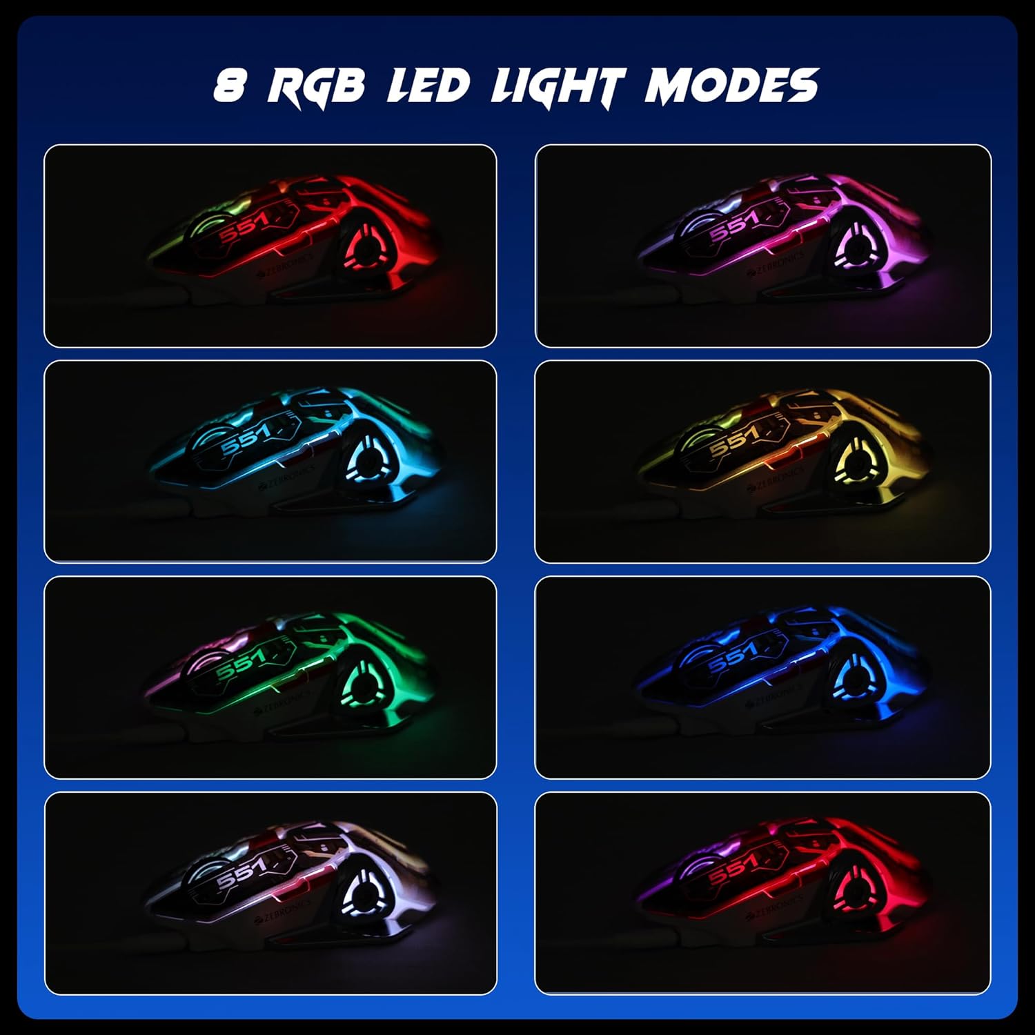 Zebronics Transformer M Plus Wired Gaming Mouse, Up to 12800 DPI, 6 Buttons with a 6-Level DPI Switch, 8 RGB Modes, 1000Hz Polling Rate, 1.5m Detachable Cable, Gaming Grade Sensor (Mech Orange) - Image 6