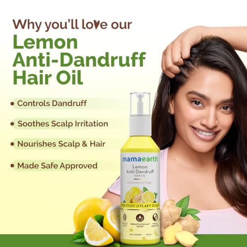 Mamaearth Lemon Anti-Dandruff Hair Oil for Flaky Scalp 100ml|Scalp Irritation Relief|Nourishes Scalp & Hair|Contains Lemon, Ginger, Apiscalp (Clinically Proven), Svetakutaja Oil, Neem, Salicylic Acid - Image 3