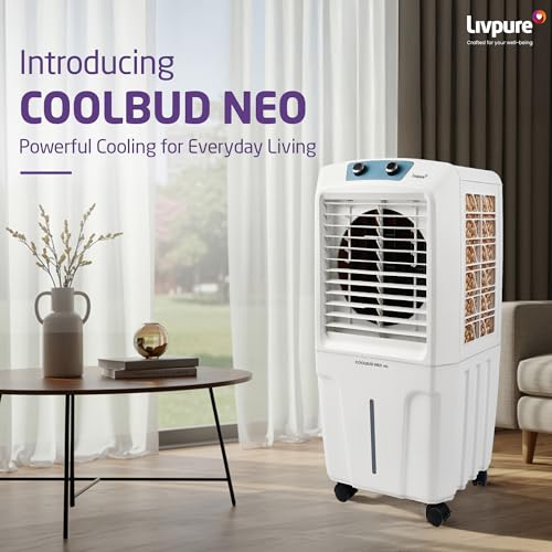 Livpure Coolbud Neo Personal Cooler 48L |240 Sq. Ft. Area Coverage| 20Ft. Poweful Air Throw| Inverter Compatible | Honeycomb Pads | 2 Yrs Motor Warranty & 1 Yr Comprehensive (White) - Image 2