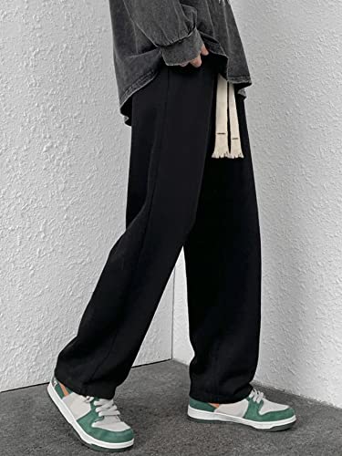 KOTTY Men's Solid Wide Leg Relaxed Fit Drawstring Waist|Casual Joggers for Streetwear & Gym - Image 3