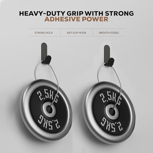 amazon basics Strong Adhesive Carbon Steel Wall Hook for Bathroom and Kitchen | Seamless Clothes Hanger Hook for Door and Wall Mounting | Reusable Behind The Door Holder | Black, Pack of 5 - Image 5