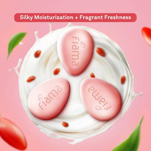 Fiama Moisturizing Soap Bar, Japanese Hokkaido Milk & Goji berry, Soap Pack of 3, Non-Sticky Moisturized Skin, 1/3rd Skin Moisturizers, Vitamin F, Fragrant Freshness - Image 3