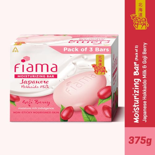 Fiama Moisturizing Soap Bar, Japanese Hokkaido Milk & Goji berry, Soap Pack of 3, Non-Sticky Moisturized Skin, 1/3rd Skin Moisturizers, Vitamin F, Fragrant Freshness - Image 4