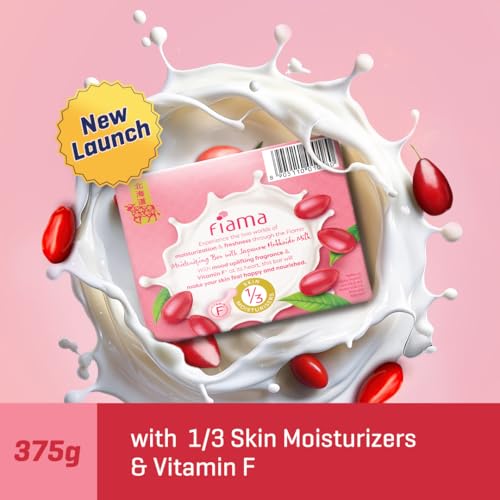 Fiama Moisturizing Soap Bar, Japanese Hokkaido Milk & Goji berry, Soap Pack of 3, Non-Sticky Moisturized Skin, 1/3rd Skin Moisturizers, Vitamin F, Fragrant Freshness - Image 5