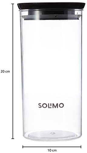 Amazon Brand - Solimo Plastic Storage Jar and Container Set I Air Tight & BPA Free Containers For Kitchen Storage Set I Grocery Kitchen Container Set I Multipurpose Jar, 1400 Ml Each, Set 4, Black - Image 5