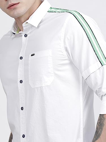 The Indian Garage Co Men's Cotton Slim Fit Placement Print Full Sleeves Cutaway Collar Casual Shirt - Image 2