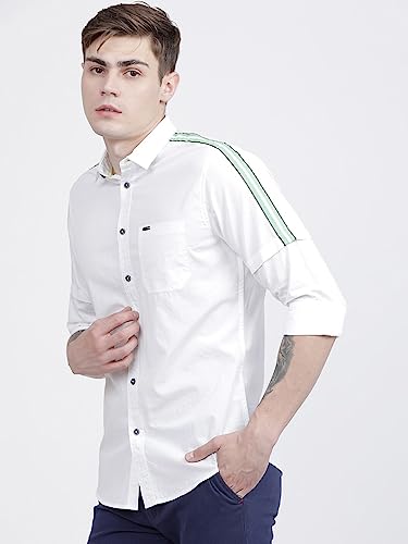 The Indian Garage Co Men's Cotton Slim Fit Placement Print Full Sleeves Cutaway Collar Casual Shirt - Image 3