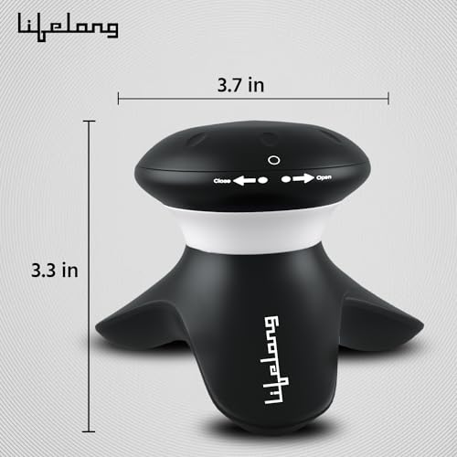 Lifelong Head & Body Mini Massager - Head Massage Machine for Stress Relief - Relaxing Vibration Machine for Body Pain Relief - Rechargeable & Portable Device for Men & Women (LLM774, Black) - Image 3