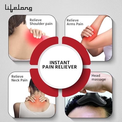 Lifelong Head & Body Mini Massager - Head Massage Machine for Stress Relief - Relaxing Vibration Machine for Body Pain Relief - Rechargeable & Portable Device for Men & Women (LLM774, Black) - Image 4