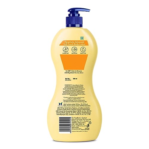 Parachute Advansed Soft Touch Body Lotion for Women & Men, All Skin types, 600ml | Pure Coconut Milk & Honey, 100% Natural, 72h Moisturisation - Image 2