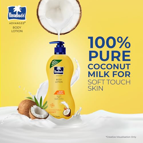 Parachute Advansed Soft Touch Body Lotion for Women & Men, All Skin types, 600ml | Pure Coconut Milk & Honey, 100% Natural, 72h Moisturisation - Image 3