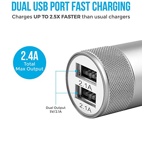 Ambrane 12W Fast Car Charger, Dual USB Output, Multi-Layer Protection, Fast Charging, Compatible with All Cars, Without Cable for All Mobiles & Other USB Enabled Devices (ACC74, Black & Silver) - Image 3