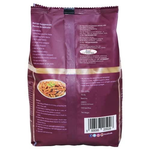Keya Penne Pasta 1kg, 100% Durum Wheat Pasta | Vegetarian | No MSG | Low in Calories | No Trans Fats | Healthy | Cooked in 10 Minutes - Image 3