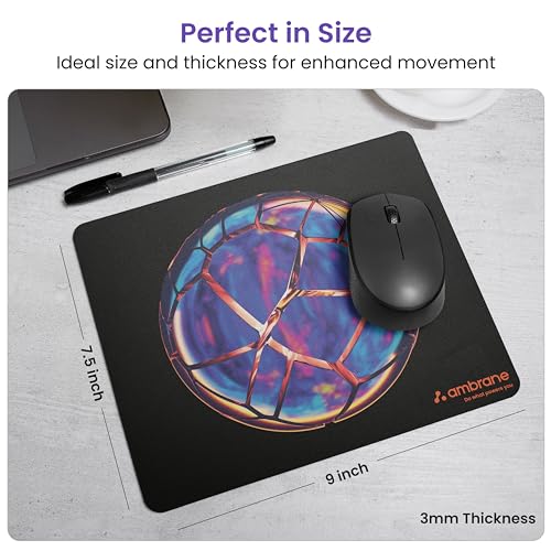 Ambrane Mouse Pad 7.5 x 9 inches for Gaming Mouse Pad, Compatible with Laser and Optical Mice, Non-Slip Rubber Base with Waterproof Surface, Easy to Clean, Quick-Dry - Image 3