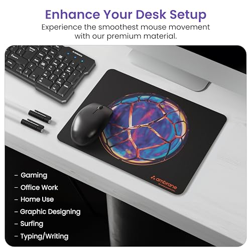 Ambrane Mouse Pad 7.5 x 9 inches for Gaming Mouse Pad, Compatible with Laser and Optical Mice, Non-Slip Rubber Base with Waterproof Surface, Easy to Clean, Quick-Dry - Image 6