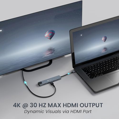 Portronics Mport 8 USB-C USB Hub/Docking Station(8-in-1) with 4K 30Hz HDMI, 100 Mbps Ethernet, USB 3.0, microSD/SD Card Reader, Type-C Data, PD Charging, USB 2.0, Type-C Plug for Laptop, Mac, PC - Image 3