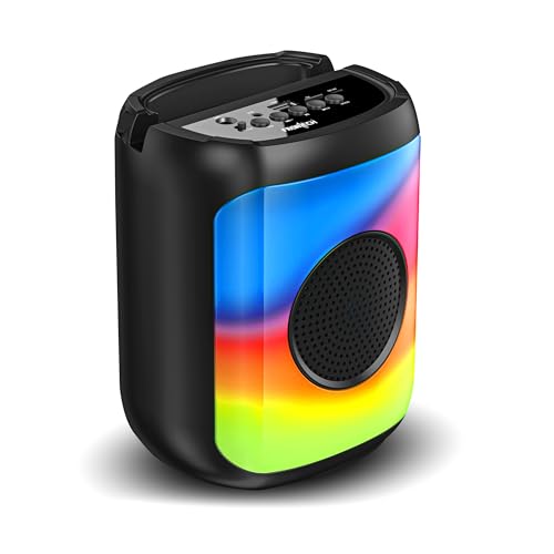 FRONTECH True Wireless 5 Watt Output Multimedia Speaker with Bluetooth 5.0 and Mystic RGB Lighting with 800 mAh Battery, Mobile Holder and Karaoke (SW-0219)