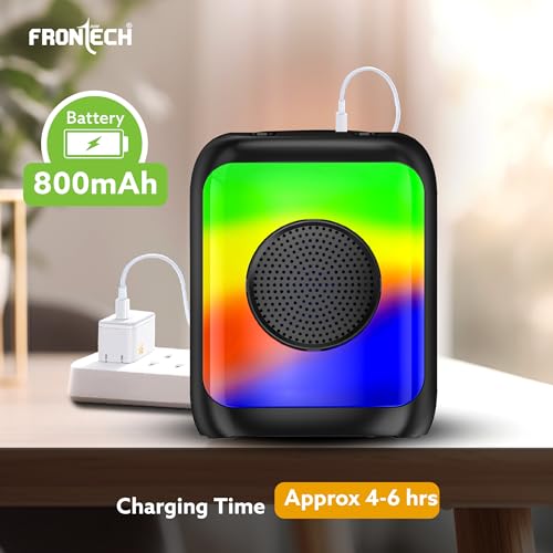 FRONTECH True Wireless 5 Watt Output Multimedia Speaker with Bluetooth 5.0 and Mystic RGB Lighting with 800 mAh Battery, Mobile Holder and Karaoke (SW-0219) - Image 5