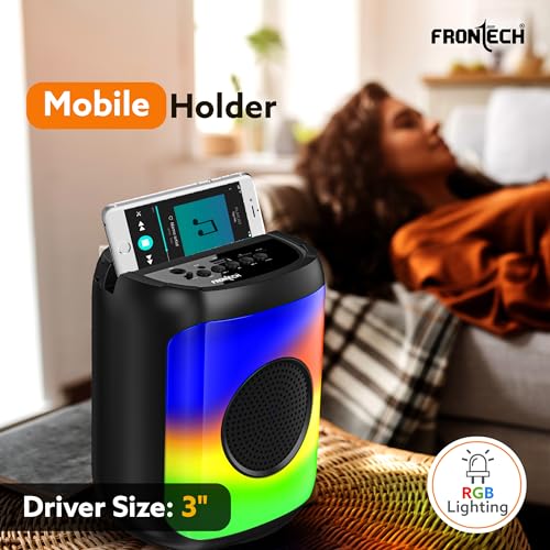 FRONTECH True Wireless 5 Watt Output Multimedia Speaker with Bluetooth 5.0 and Mystic RGB Lighting with 800 mAh Battery, Mobile Holder and Karaoke (SW-0219) - Image 7