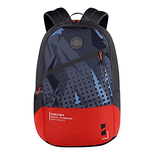 Gear Bounce 27 Ltrs Casual Backpack (Grey-Orange), One Size (BKPBOUNCE0604)
