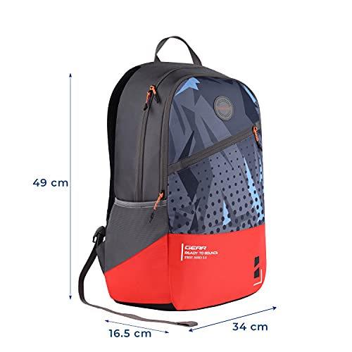 Gear Bounce 27 Ltrs Casual Backpack (Grey-Orange), One Size (BKPBOUNCE0604) - Image 2