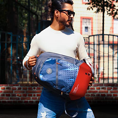 Gear Bounce 27 Ltrs Casual Backpack (Grey-Orange), One Size (BKPBOUNCE0604) - Image 6