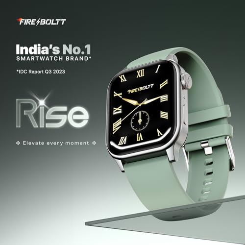Fire‑Boltt Rise Smart Watch 1.85″ HD Display with Bluetooth Calling, AI Voice Assistant, Rotating Crown,SpO2 & Heart Rate Monitor, 120+ Sports Modes,IP67 Waterproof Smart Watch for Men & Women - Beige - Image 3