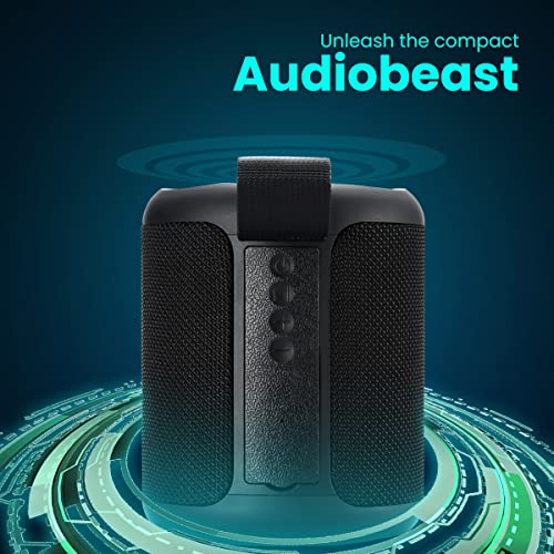 Portronics SoundDrum P 20W Portable Bluetooth Speaker with 6-7 hrs Playback Time, Handsfree Calling, USB Slot, Aux-in Port, Type C Charging (Black) - Image 3