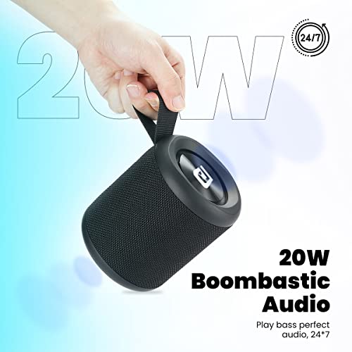 Portronics SoundDrum P 20W Portable Bluetooth Speaker with 6-7 hrs Playback Time, Handsfree Calling, USB Slot, Aux-in Port, Type C Charging (Black) - Image 5