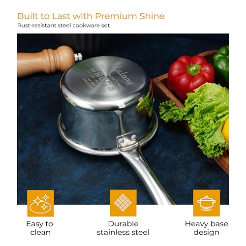 Lifelong Triply 4-piece cookware set |Kadai, Frypan & Saucepan for Cooking |Stainless Steel 22 cm Kadai & Fry Pan22 cm with Stainless Steel Lid | 16 cm Sauce Pan |Induction Bottom & Gas Stove Cookware - Image 5