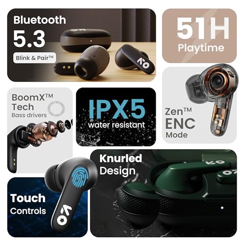GOBOULT Z20 Made in India Ear Buds Wireless with 51H Playtime, Clear Calling ENC Mic, Low Latency Gaming, 10mm Bass Drivers Earbuds Buds TWS Bluetooth (Ivory White) - Image 4