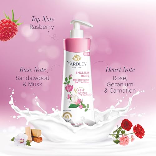 Yardley London English Rose Moisturizing Body Lotion With Germ Shield| Infused With Rose & Geranium Oil| Daily Use Hand & Body Lotion With Vitamin C & B3 For Women| 400ml - Image 6
