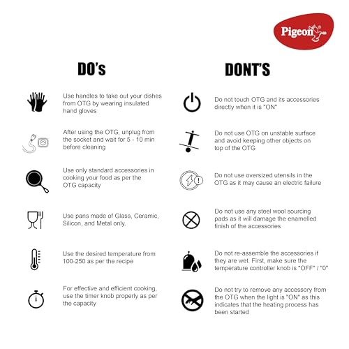 Pigeon Oven Toaster Grill 30 Liters OTG with Rotisserie, Oven Toaster and Grill for Grilling and Baking Cakes (Grey) - Image 7