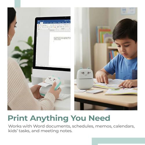 Lifelong Mini Thermal Printer | Portable & Inkless | Support Bluetooth | Wireless Mobile Printing for Android & iOS | Photo Printing | Black & White Sticker & Mini Pocket Printer for Kids (LLEMP09) - Image 3