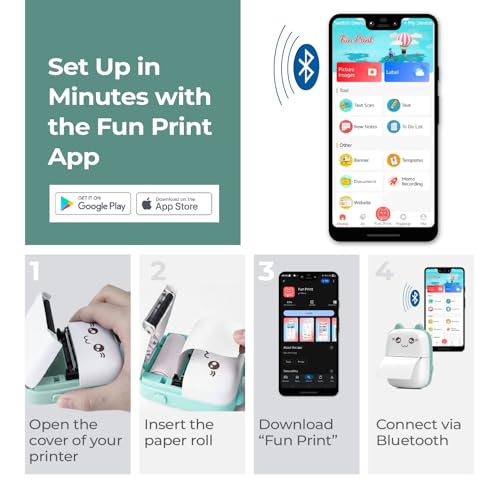 Lifelong Mini Thermal Printer | Portable & Inkless | Support Bluetooth | Wireless Mobile Printing for Android & iOS | Photo Printing | Black & White Sticker & Mini Pocket Printer for Kids (LLEMP09) - Image 4