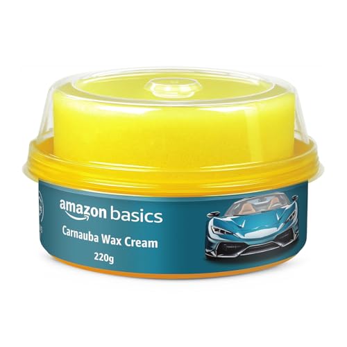 Amazon Basics – Specialty Cream Carnauba Wax for Car & Bike | 220g | High Gloss Finish | UV Protection | Safe on All Paint Finishes