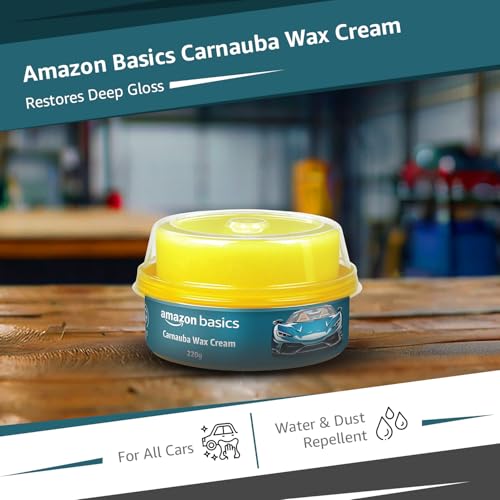 Amazon Basics – Specialty Cream Carnauba Wax for Car & Bike | 220g | High Gloss Finish | UV Protection | Safe on All Paint Finishes - Image 2