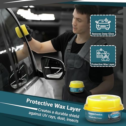 Amazon Basics – Specialty Cream Carnauba Wax for Car & Bike | 220g | High Gloss Finish | UV Protection | Safe on All Paint Finishes - Image 4