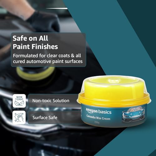 Amazon Basics – Specialty Cream Carnauba Wax for Car & Bike | 220g | High Gloss Finish | UV Protection | Safe on All Paint Finishes - Image 5