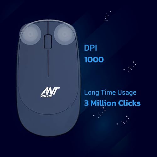 Ant Value FKBRI05 Wireless Keyboard Mouse Combo - 2.4Ghz Aesthetic Quiet Keyboard and Mouse Wireless - 110 Keys Full Size Ultra-Thin Keyboard for Laptop, Computer, PC, Notebook, Windows, Mac OS (Blue) - Image 2