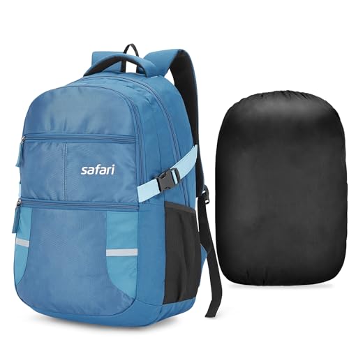 Safari Omega Spacious/Large 5 Compartment Laptop Backpack With Raincover, College Bag, Travel Bag For Unisex, Teal, 30 Litre - Image 4