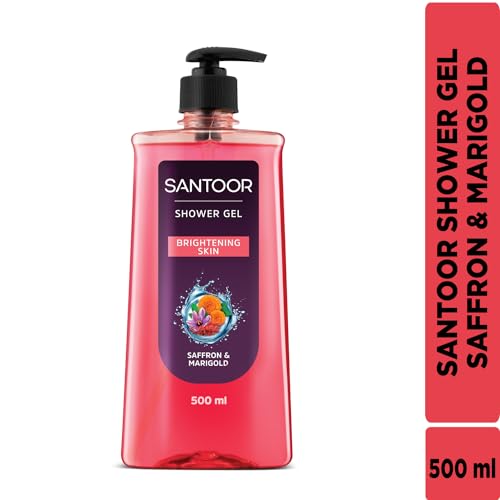 Santoor Brightening Shower Gel With Natural Saffron & Marigold Extracts| For Men & Women| For Glowing Skin| Suitable For All Skin Types| No Parabens| No Silicones| 500ml - Image 3