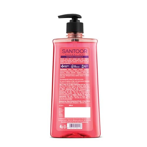 Santoor Brightening Shower Gel With Natural Saffron & Marigold Extracts| For Men & Women| For Glowing Skin| Suitable For All Skin Types| No Parabens| No Silicones| 500ml - Image 4