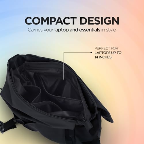 Acer Stylo Premium 14 Inch Laptop Sling Bag, Elegant Black Water-Resistant Polyester, Zippered Compartments & Front Pockets, Fits Up to 14-inch Laptops, Lightweight Daily Organizer for Work & Travel - Image 4